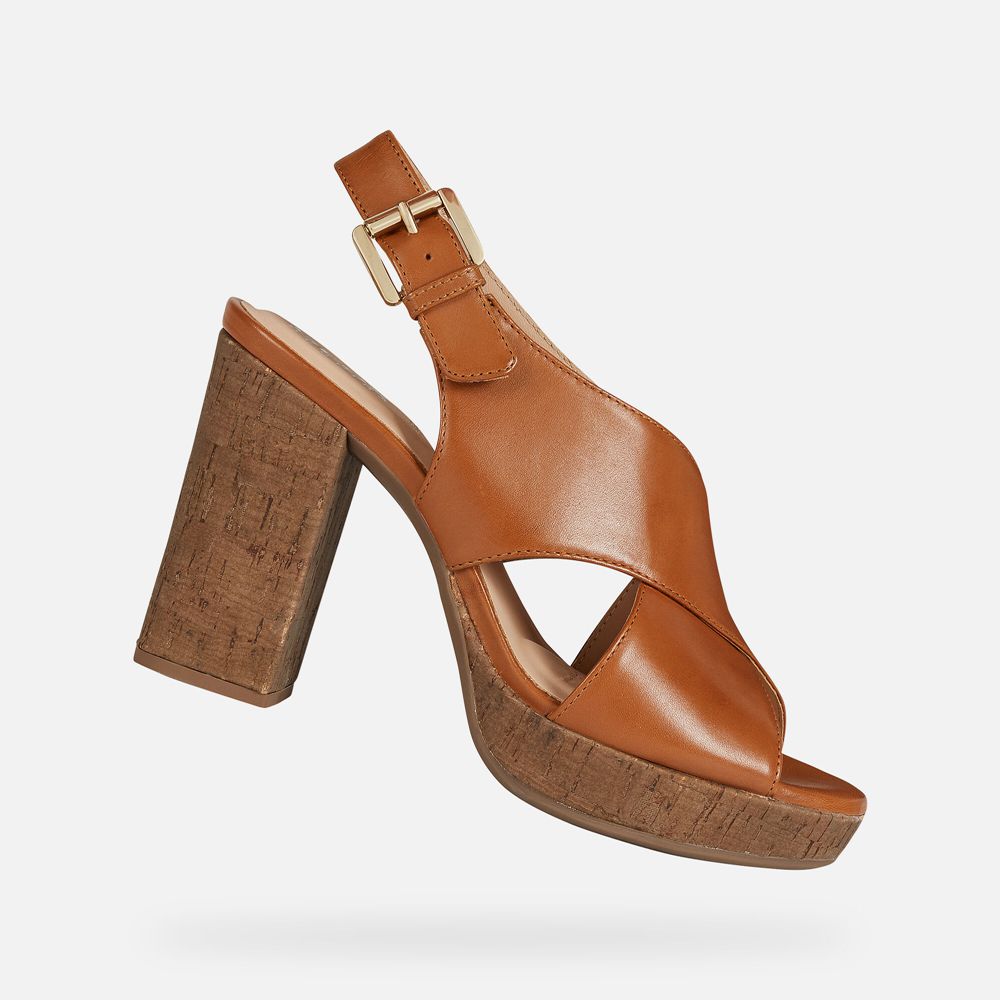 Geox Bayan Sandalet Kahverengi - Gerbera - FPT-693150